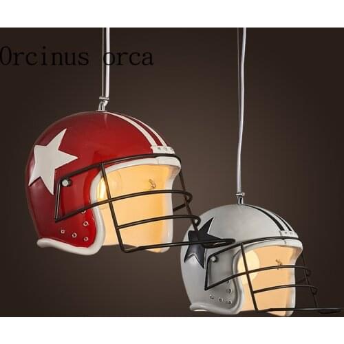 Retro industrial wind personality helmet chandelier coffee shop bar clothing store window creative Chandelier Postage free
