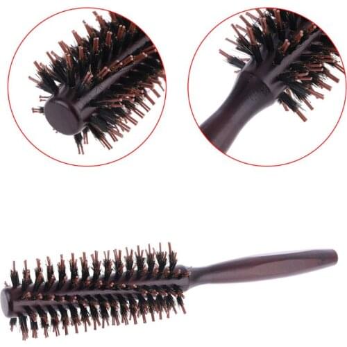 6 Types Straight Twill Hair Comb Natural Boar Bristle Rolling Brush Round Barrel Blowing Curling DIY Hairdressing Styling Tool