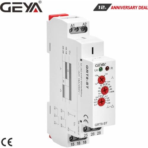 GEYA Delay on Star Delta Controller Relay 16A Soft Starter for the Motor Protection Relay AC230V, AC415V, AC/DC1
