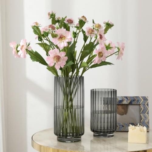 Blue potted flowers, artificial flowers, fake silk flowers, European vase, flower arrangement, living room table decoration