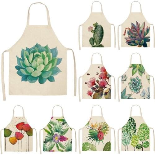 Succulents leaf pattern baking accessories aprons for women kitchen accessories apron kitchen cooking accessories Kitchen apron