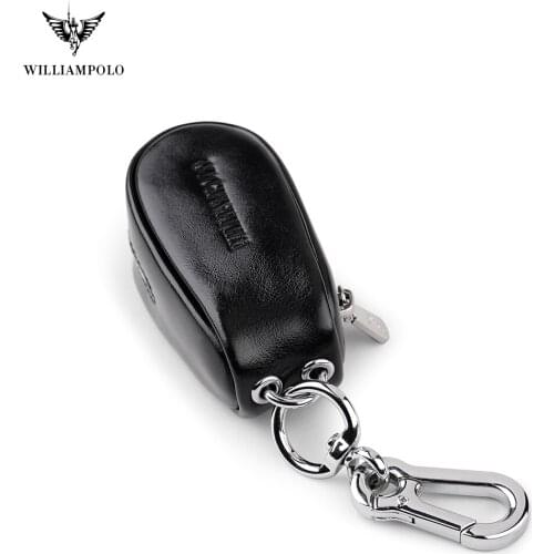 WILIIIAMPOLO key bag unisex leather zipper key chain zero wallet multi-function waist key bag