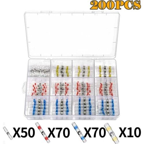200pcs welding sealed wire joint waterproof heat shrinkable butt joint wire terminal insulation butt joint