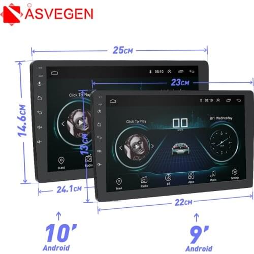 9 10” Android 8.1 GPS Navigation Autoradio Multimedia DVD Player Bluetooth WIFI MirrorLink OBD2 Universal Car Stereo Player