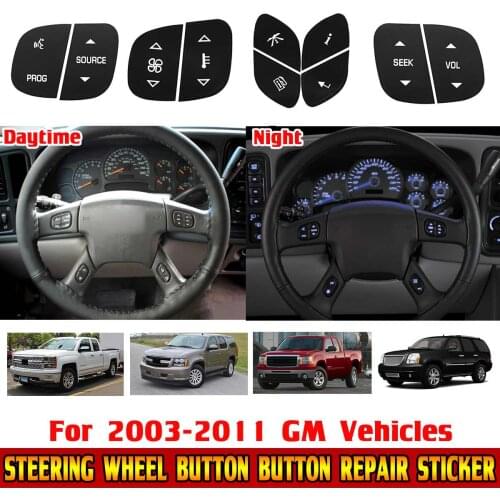 Universal Car Steering Wheel Button Repair Sticker Decal For GM Vehicles 2003-2011 Automotive Interior Switch Stickers 2004 2005