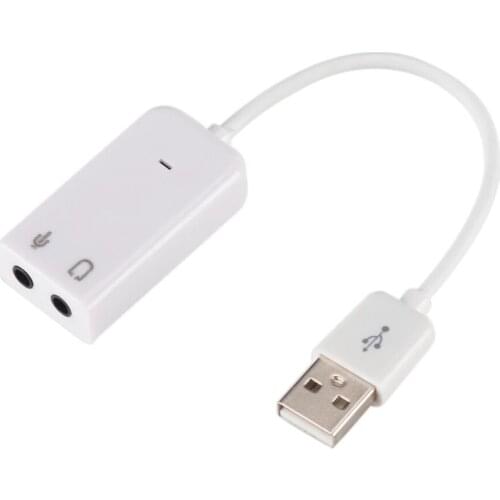 Virtual 7.1 3D External Sound Card USB 2.0 Audio Adapter to Jack 3.5mm Earphone Sound Card for Laptop Notebook PC