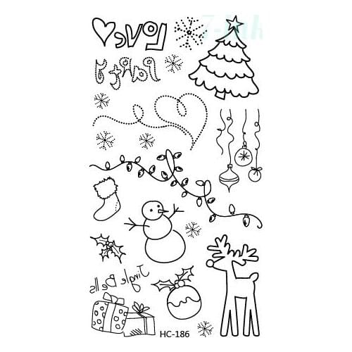 Waterproof Temporary Tattoos little cute Christmas snow stree Sticker Water Transfer fake flash tattoo for man woman kids