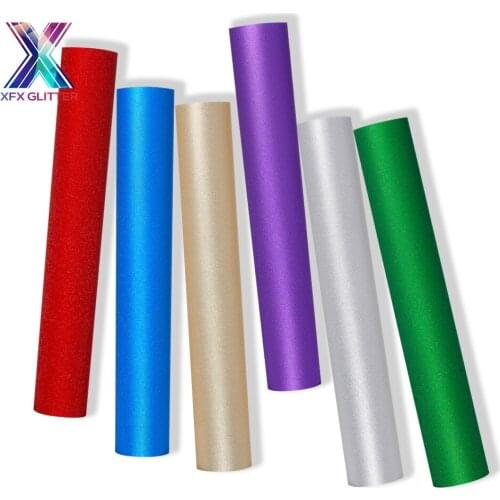 XFX HTV 10 pcs 10*12 in Glitter Adhesive Vinyl Craft Vinyl Permanent Vinyl Outdoor Making Sign Film for Cricut Silhouette Cricut