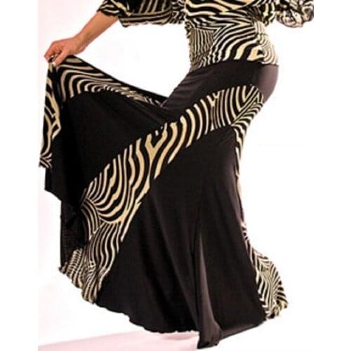 Ballroom dance modern dance zebra print skirt coffee zebra and black zebra print 09M003