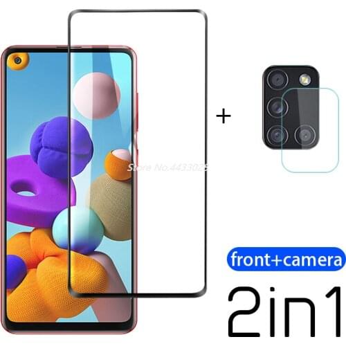 2in1 Tempered Glass for Samsung Galaxy A21S A51 A71 5G Camera Lens Screen Protector for Galaxy S21 Plus A72 A52Protective Film