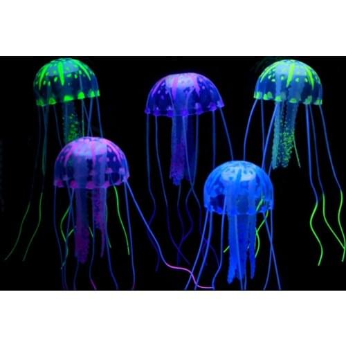 1 Pcs Colorful Decor Jellyfish Aquarium Decoration Artificial Glowing Effect Fish Tank Ornament
