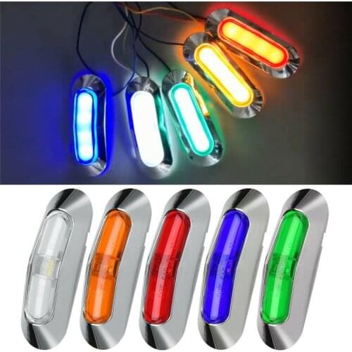 2Pcs Waterproof 4-LED Position Side Marker Light Lamp Truck Trailer Indicator Car Truck Amber Signal Lamp Assembly