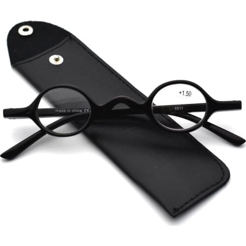 2019 Retro Round Reading Glasses Fashion Eyelasses Mini Small Plastic Frame Magnifier Eyewear With Pocket Glasses Case Top