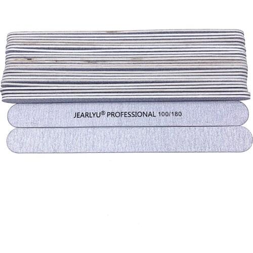 25Pcs/lot Professional Sanding Nail File Grinding Polishing Block 100/180 Straight Grey Pilniczek Do Paznokci Wooden Buffer