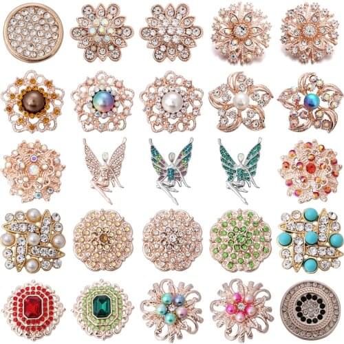 6pcs/lot New Big Angel Girl Snap Jewelry Rose Gold Silver Color Beautiful 18mm Snaps Button Fit DIY Snap Bracelet For Women