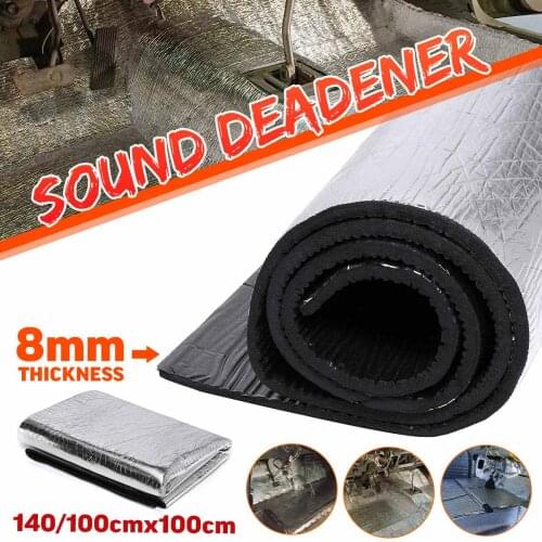 8mm 140/100cm Car Sound Deadener Mat Noise Bonnet Insulation Deadening for Hood Firewall Engine Sticker Thermal Proofing Pad