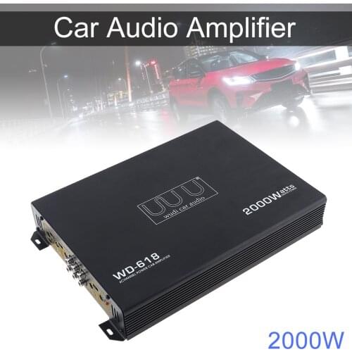 Car Audio Amplifier 2000W Class AB Digital 4 Channels Black Aluminum Alloy High Power Car Stereo Amplifiers for Car Home Audio
