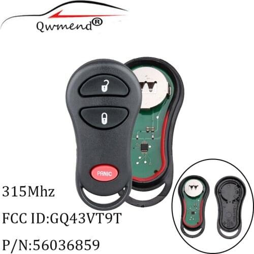 3Buttons Keyless Remote Key Fob For Jeep Grand Cherokee 1999 2000 2001 2002 2003 2004 For Jeep GQ43VT9T key 315Mhz