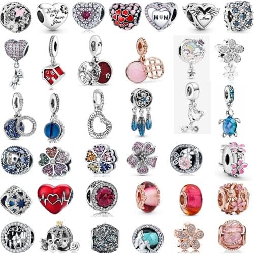 2021 New Style 925 Sterling Silver Flower Cactus Pendant Beads Suitable For Original Pandora Fine Ladies Jewelry Bracelet Gift