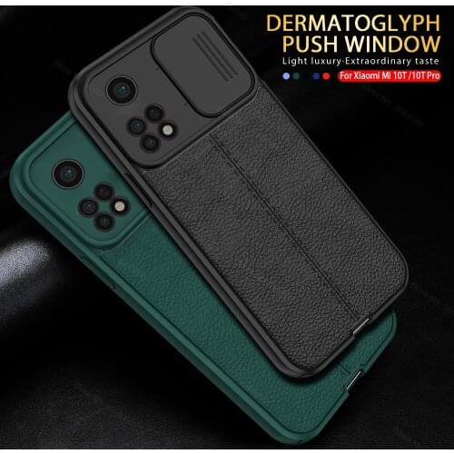 Lychee Pattern Leather Phone Cover For Xiaomi Mi 10T Pro MI10tPro Xiomi 10t 10 tpro xiaomi10t 10tpro Push Camera Shockproof Case