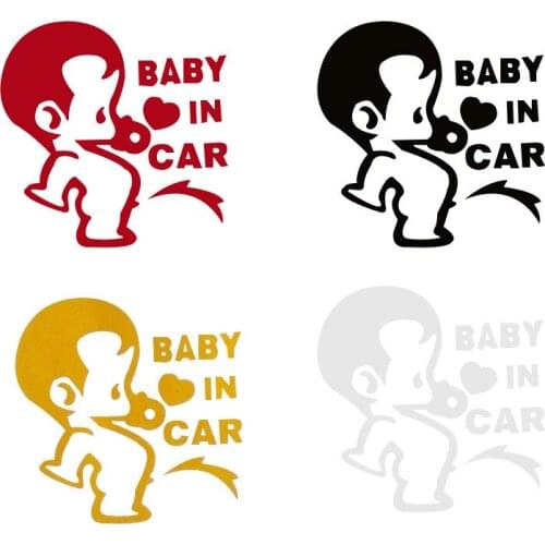 Baby In Car Car Sticker Baby Pees Automobile Window Decals Car DIY Car Creative Styling Accessories 4 Colors White Black Yellow