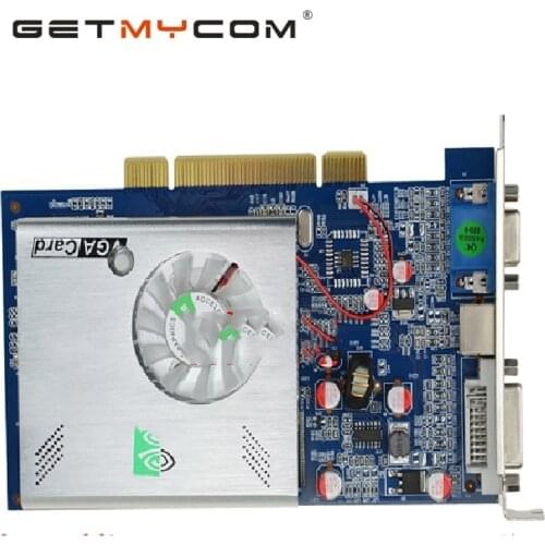 Getmycom Original for PCI FX5500 256MB 128bit DDR VGA+DVI+S port video graphic card support PCI 2X / 4X High Quality