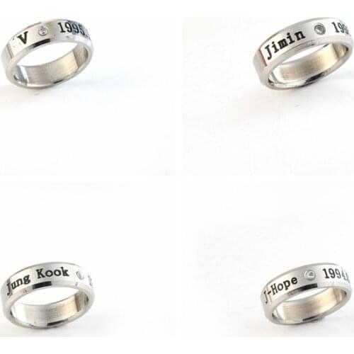 Kpop Bangtan Boys Ring Stainless Steel JHOPE V Finger Rings Jewelry Rings Accessories for Men Women Jewelry