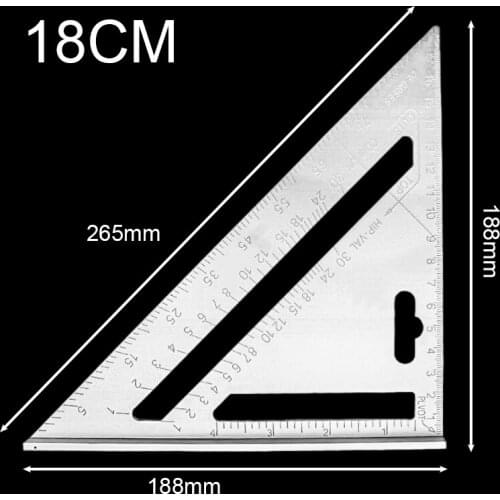 18/30cm Square Triangle Ruler Aluminum Alloy Triangle Angle Ruler Protractor Woodworking Measurement Tool Square Layout Gauge