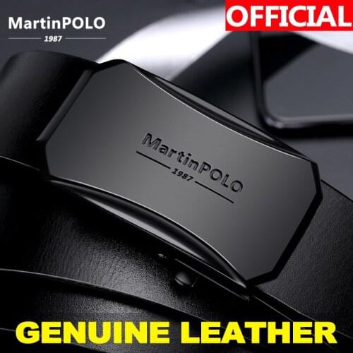 MatinPOLO Genuine Leather Belt Male Automatic Buckle Mens Leather Belt Black Strap Original Natural Cowskin Belts MP00901P