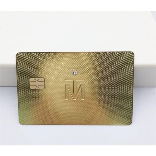 Factory Diamond Luxury Metal Loyalty Card Smart Metal Card with FM4428/FM4442 Chip