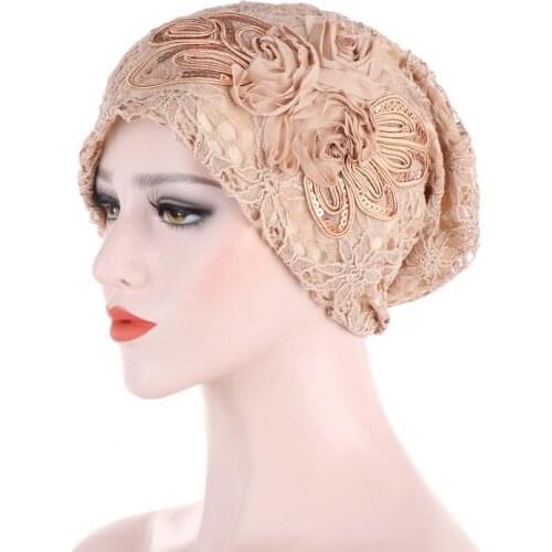 Fashionable Hats Lightweight Lace Design Elasticity Women Ruffle Brim Beanie Chemo Hat Easy Wear for Beach