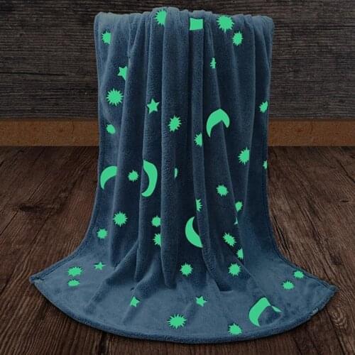 Cartoon Children Luminous Blanket Warm Fluffy Soft Flannel Office Nap Air-conditioning Sofa Bed Mats Travel Cover Four Seasons