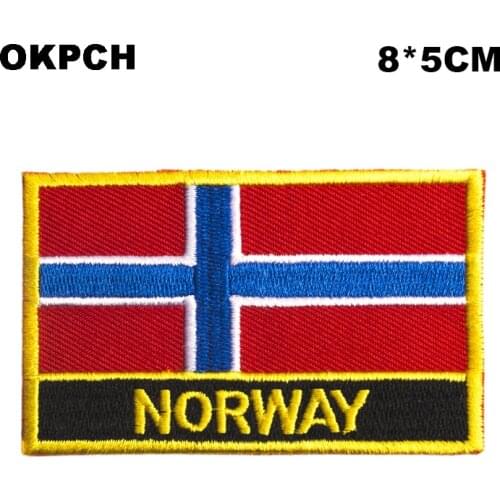 Norway Flag patcheswork fabric embroidery patch cutstom DIY stickers on clothing PT0144-R