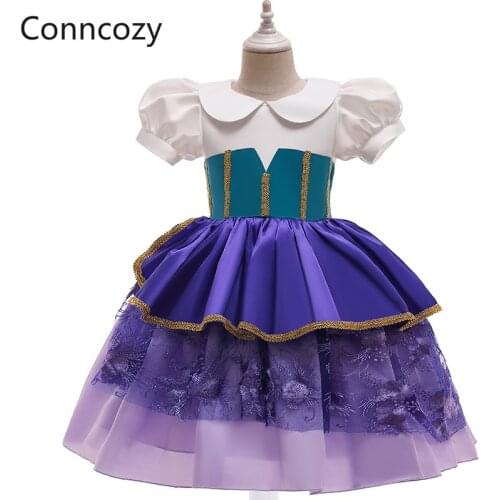 2021 New Puffy Dress Princess Cake Dress Long Skirt Child Dress Halloween Cosplay Costume Kids Clothes Princess Dress Girl