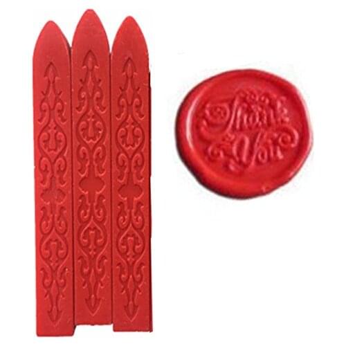 New 3pcs Red Wax Sticks with Wicks for Decorative Wedding Invitations Wax Seal Sealing Stamp Gift Cards Sealing Wax
