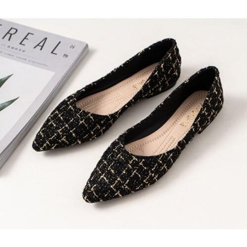 Spring and Autumn New Korean Version of Wild Net Red Pointed Flat Shoes Female Shallow Mouth Single Shoes Work Womens Shoes