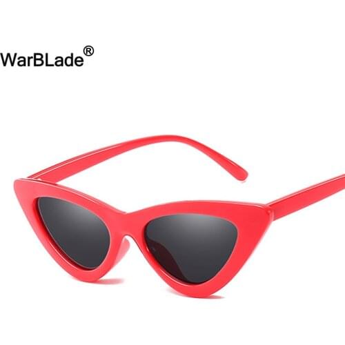Small Cat Eye Sunglasses Red Frame Women Brand Designer Ladies Sun glasses Vintage Sexy Eyewear Shades UV400 WarBLade