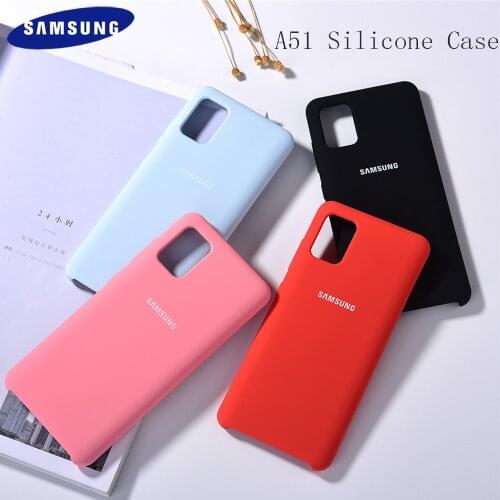 Original Samsung A51 5G Liquid Silicone Case Soft-Touch Silky Finish Protective Phone Cover For Galaxy a51 a 51 A515F & Logo