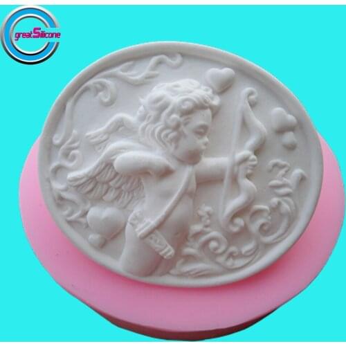 Cupid Design Oval Silicone Soap Molds DIY 3D Silicone Mold for Soap Making
