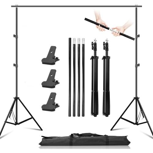 2x3m Background Stand Adjustable Photography Frame Support System With Carry Case for Studio Muslin Backgrounds Picture Canvas