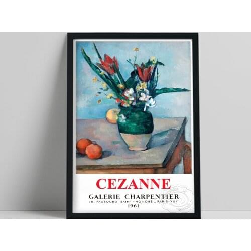 Cezanne Vase Bouquet Still Life Poster, Paul Cezanne Post-Impressionism Exhibition Museum Art Prints, France Home Art Wall Decor