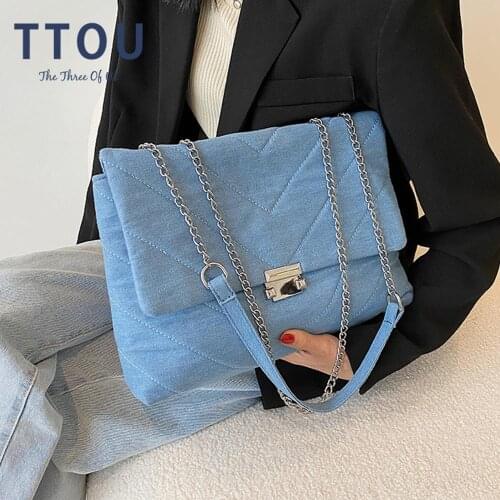 Casual Shoulder Messenger Bag Women Chain Nylon Oxford Crossbody Bag Large Capacity Handbag Daily Travel Bags Purse Bolso