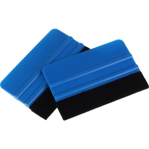 Blue Vinyl Film Card Squeegee Car Foil Wrapping Suede Felt Scraper Window Tint Tools
