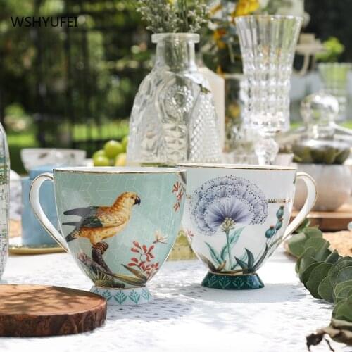 Anna bone china cup home coffee cup European style couple cup water cup ceramic cup personality trend smooth and delicate