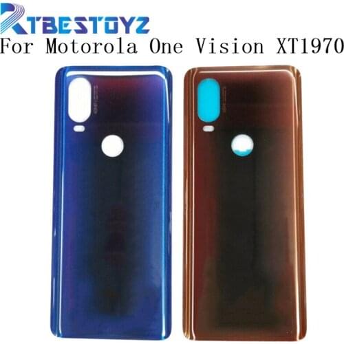 Glass Battery Door Back Cover Housing Case For Motorola One Vision XT1970 Battery Cover For Moto One Vision Battery Cover