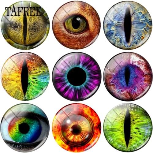 TAFREE Evil Dragon Eyes 25mm Glass Cabochon Dome Animal Eye Picture Handmade Jewelry Findings For Keychain Necklaces Pendant