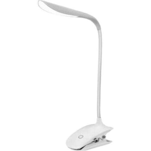 LED Clip on Book Light Reading Lamp Rechargeable 3 Brightness Levels 14 LED Eye Protection Bulbs Table Lamp, White