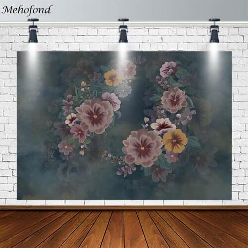 Mehofond Vinyl Floral Backdrop For Photography Woman Maternity Portrait Background Photo Studio Photozone Photophone Decor Props