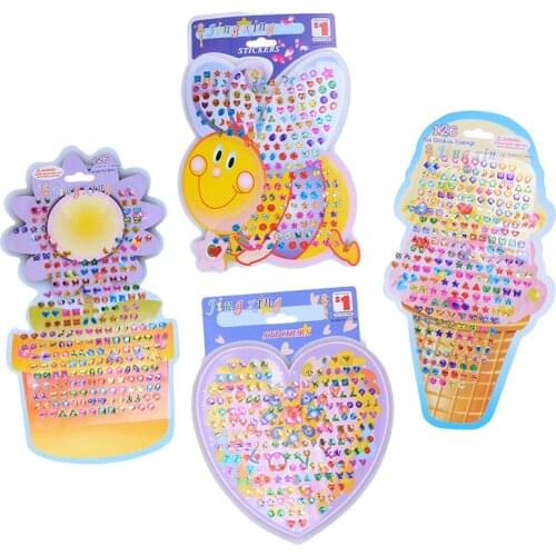 1/4Pcs/set Beautiful Kid Girl Crystal Stick Earring Sticker Toy Body Bag Party Jewellry