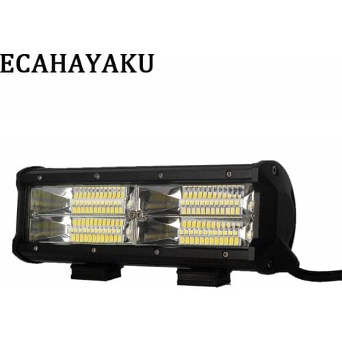 1pcs ECAHAYAKU Dual Row 9inch LED Light Bar 144W 6000K 12V Driving Work Light Bar Flood Beam 12V 24V For Offroad Trucks SUV Boat